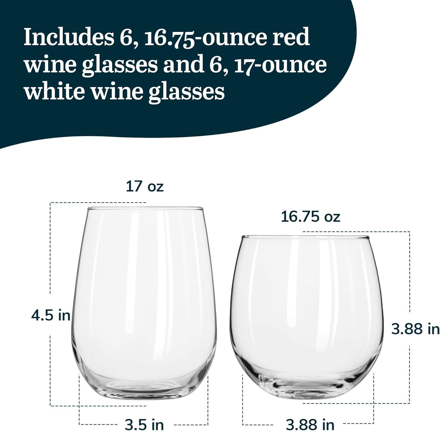12-Piece Stemless Wine Glass Set β Perfect for Red & White Wines! "Cheers to Every Occasion! π·β¨