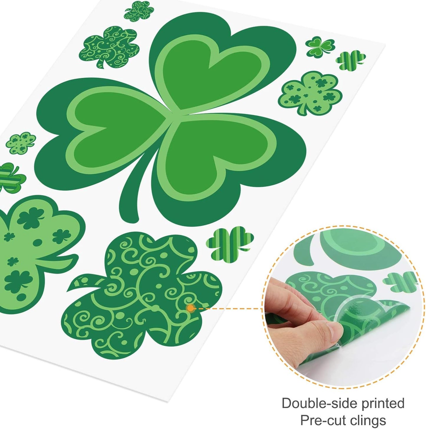 St Patricks Day Window Clings, 109 Pcs Shamrock Window Stickers for St Patricks Day Decorations