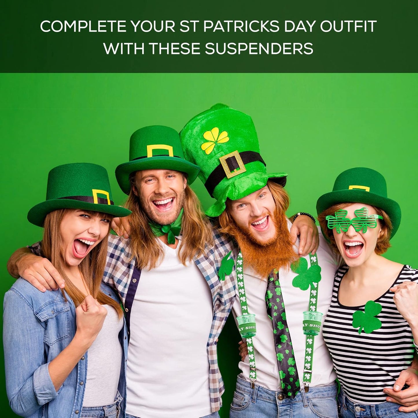 St Patricks Day Suspenders - St Patricks Day Acessories - Suspenders with Clips - Many Colors to Choose From