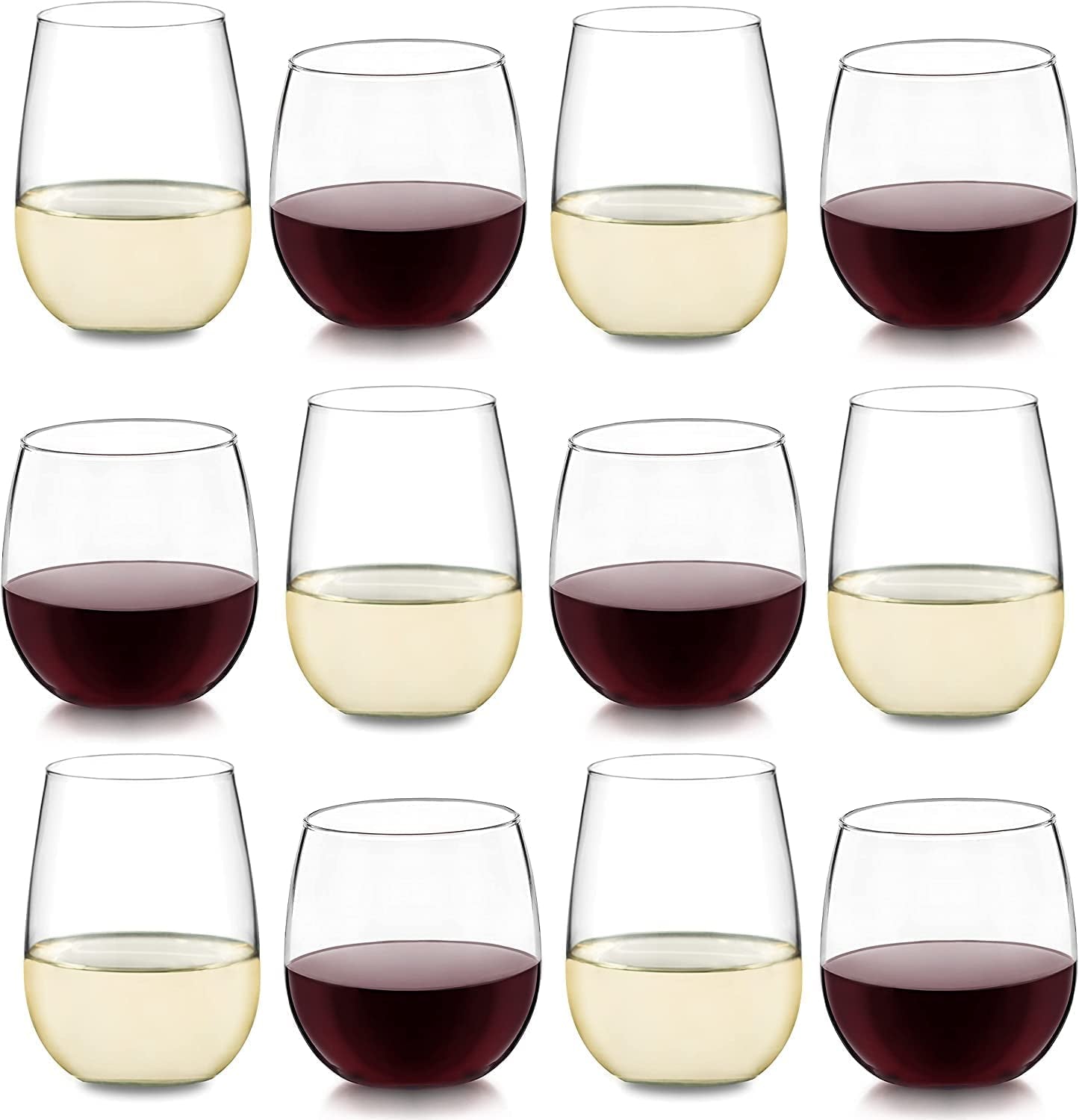  12-Piece Stemless Wine Glass Set – Perfect for Red & White Wines! "Cheers to Every Occasion! 🍷✨