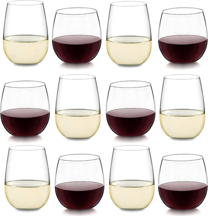  12-Piece Stemless Wine Glass Set – Perfect for Red & White Wines! "Cheers to Every Occasion! 🍷✨