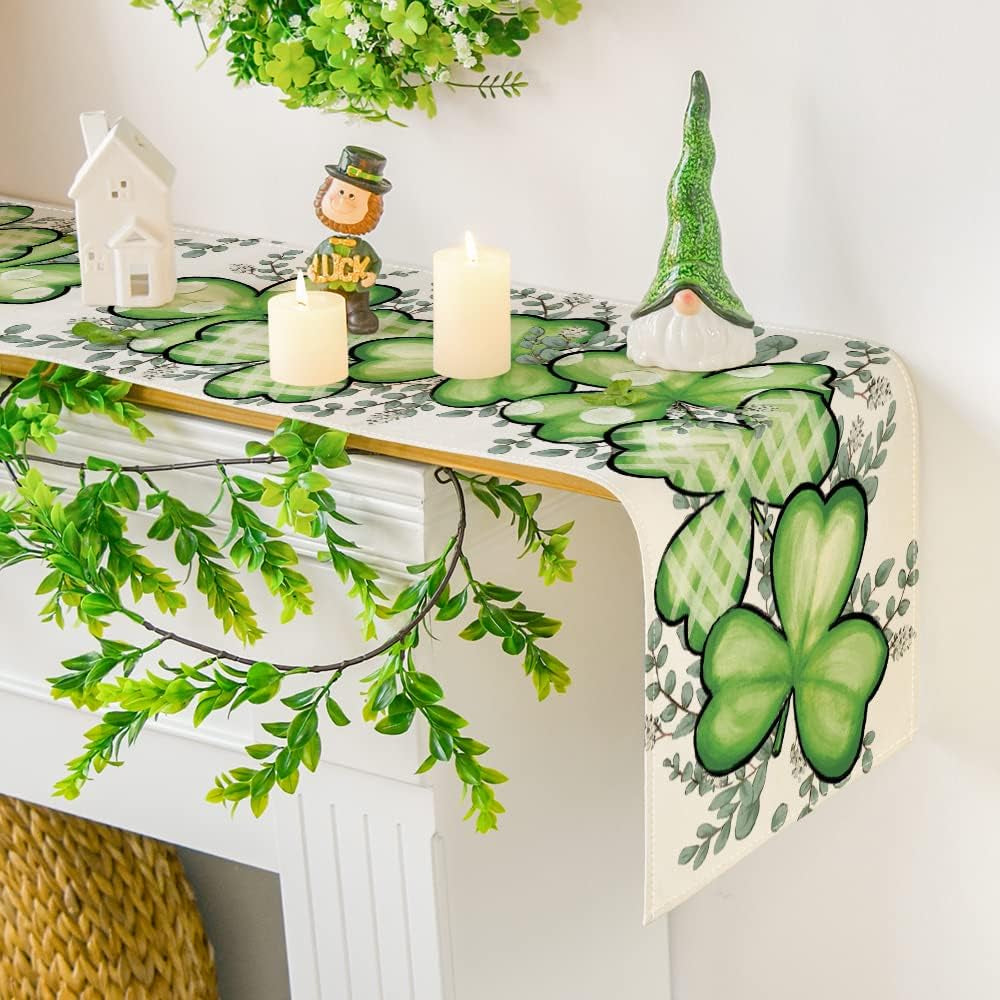 🍀 Clover & Shamrock-The Luckiest Table Runner in Town!🍀✨