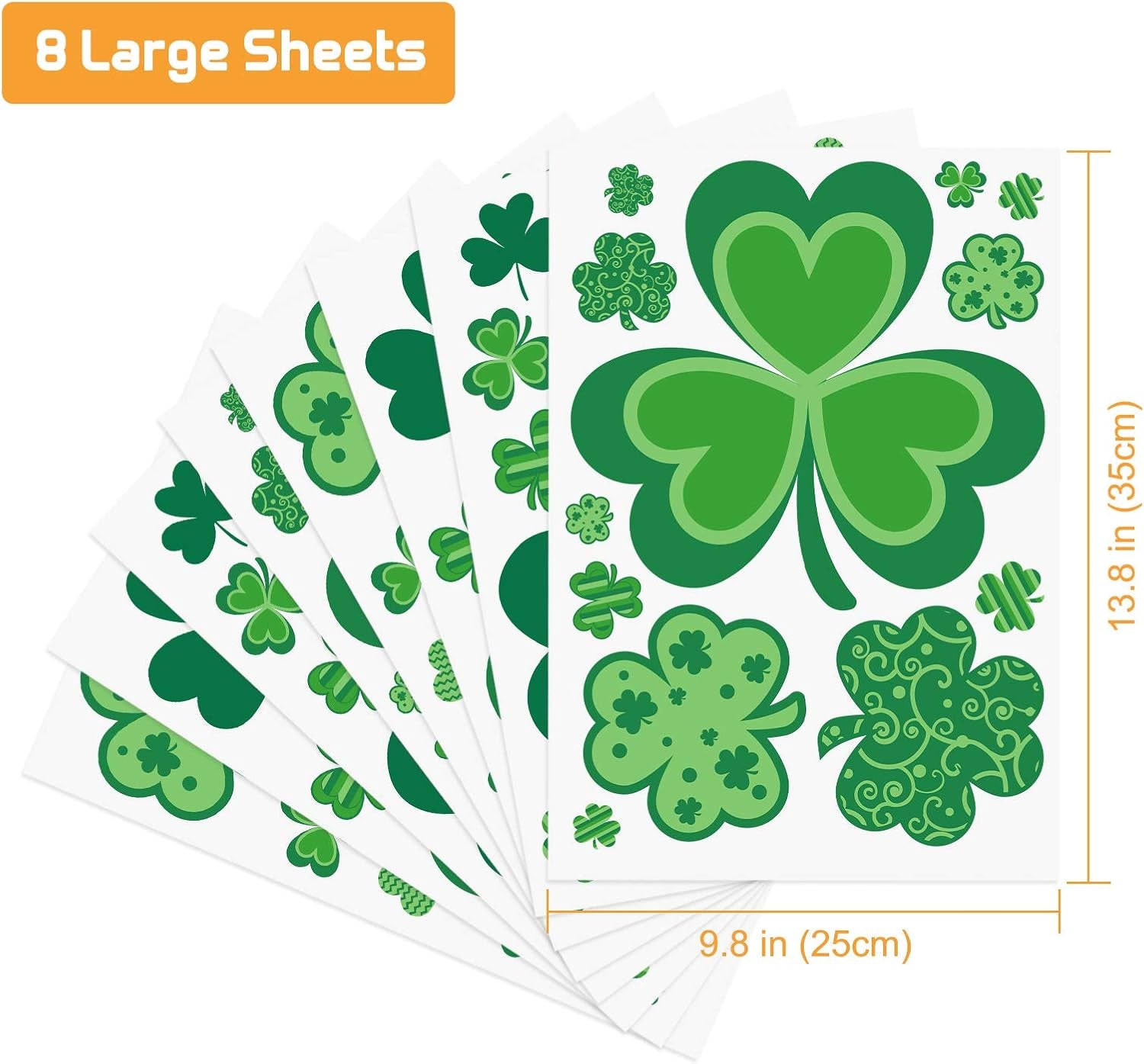 St Patricks Day Window Clings, 109 Pcs Shamrock Window Stickers for St Patricks Day Decorations