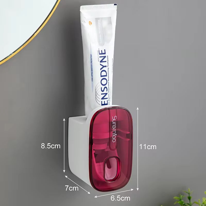 Automatic Toothpaste Dispenser – Wall-Mounted Hands-Free Squeezer & Toothbrush Holder