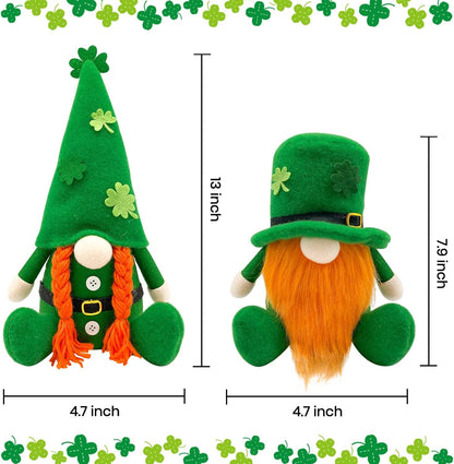 St Patricks Day Decorations Gnome Plush Home Table Ornament Decor Green Irish Faceless St Patricks Day Gnome for St Patricks Day Gifts Faceless Dwarf Swedish Tomte Leprechaun