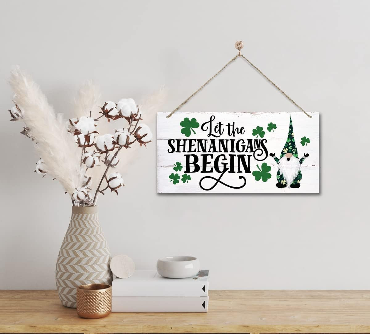 ​​​​​​​​​​​​​🍀 "Let the Shenanigans Begin!" St. Patrick’s Day Hanging Wood Sign 🍀