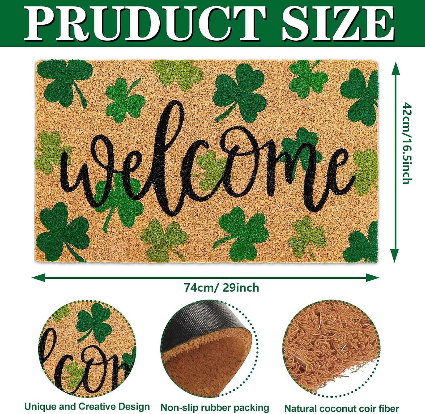 ​​​​​​​​​​​​​🍀 Shamrock Door Mat – Wipe Your Feet for Good Luck! 🍀