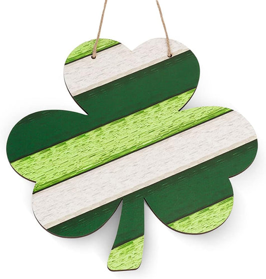  St. Patrick’s Day Shamrock Wooden Sign – Hanging Decoration for Front Door & Wall