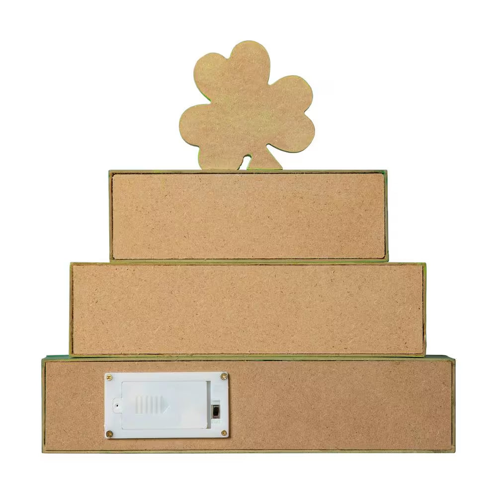 🍀 Lighted St. Patrick’s Day Wooden Block Table Sign – Brighten Your Irish Celebration! 🍀