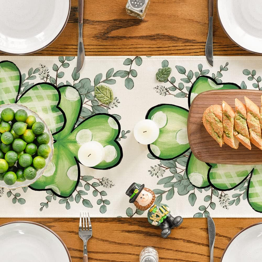 🍀 Clover & Shamrock-The Luckiest Table Runner in Town!🍀✨