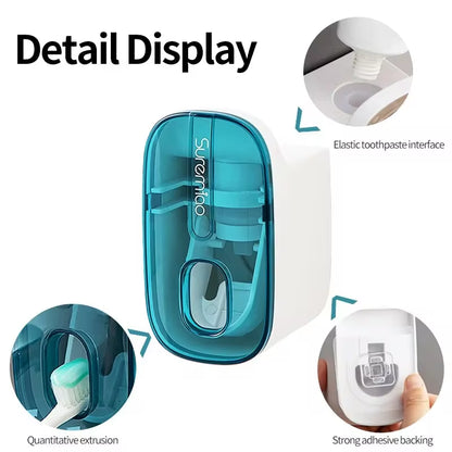 Automatic Toothpaste Dispenser – Wall-Mounted Hands-Free Squeezer & Toothbrush Holder