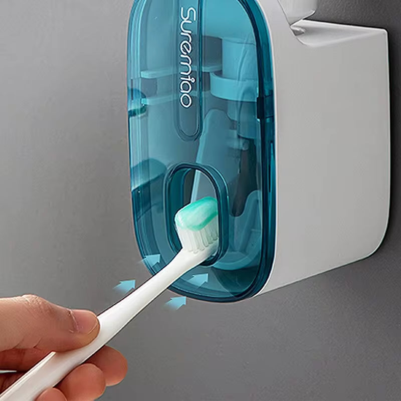 Automatic Toothpaste Dispenser – Wall-Mounted Hands-Free Squeezer & Toothbrush Holder