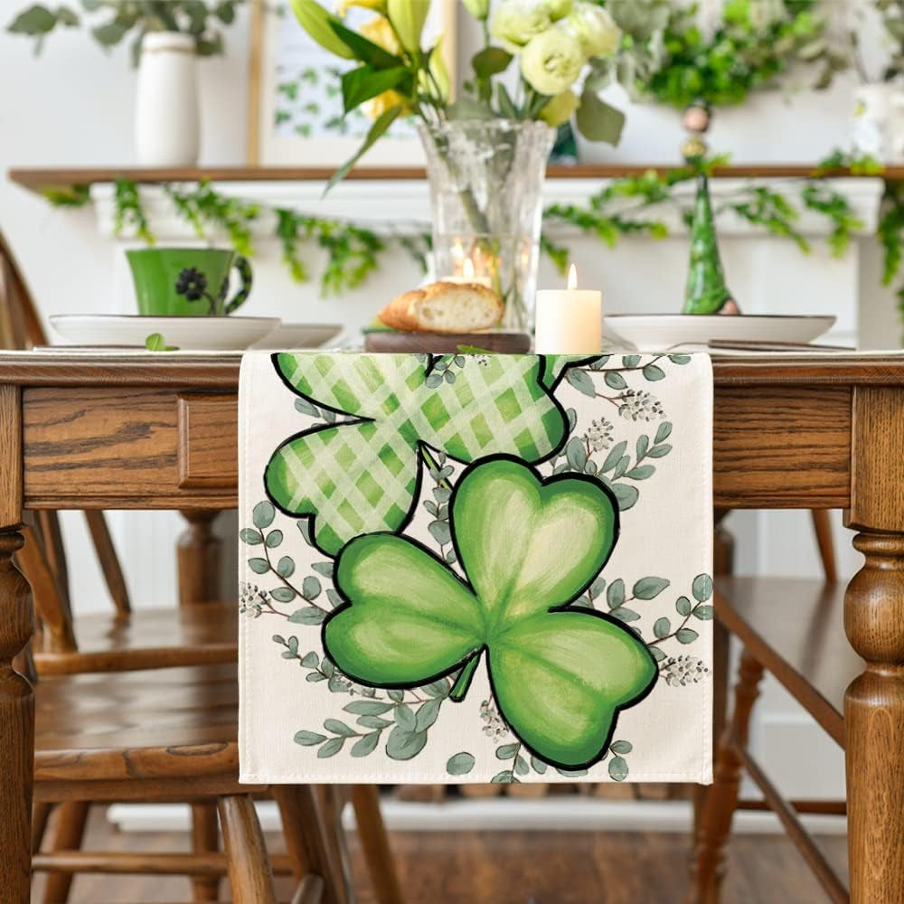 🍀 Clover & Shamrock-The Luckiest Table Runner in Town!🍀✨