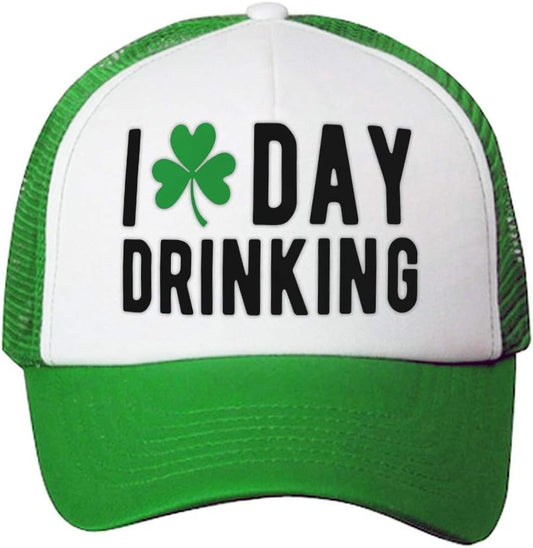  I Love Drinking Shamrock St Patrick'S Patty Irish Polyester Snapback Baseball Cap for Men & Women Kelly Green 1 Size