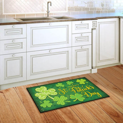 🌈 Lucky Shamrocks St. Patrick’s Day Doormat – Welcome Luck In & Keep the Dirt Out! 🌈