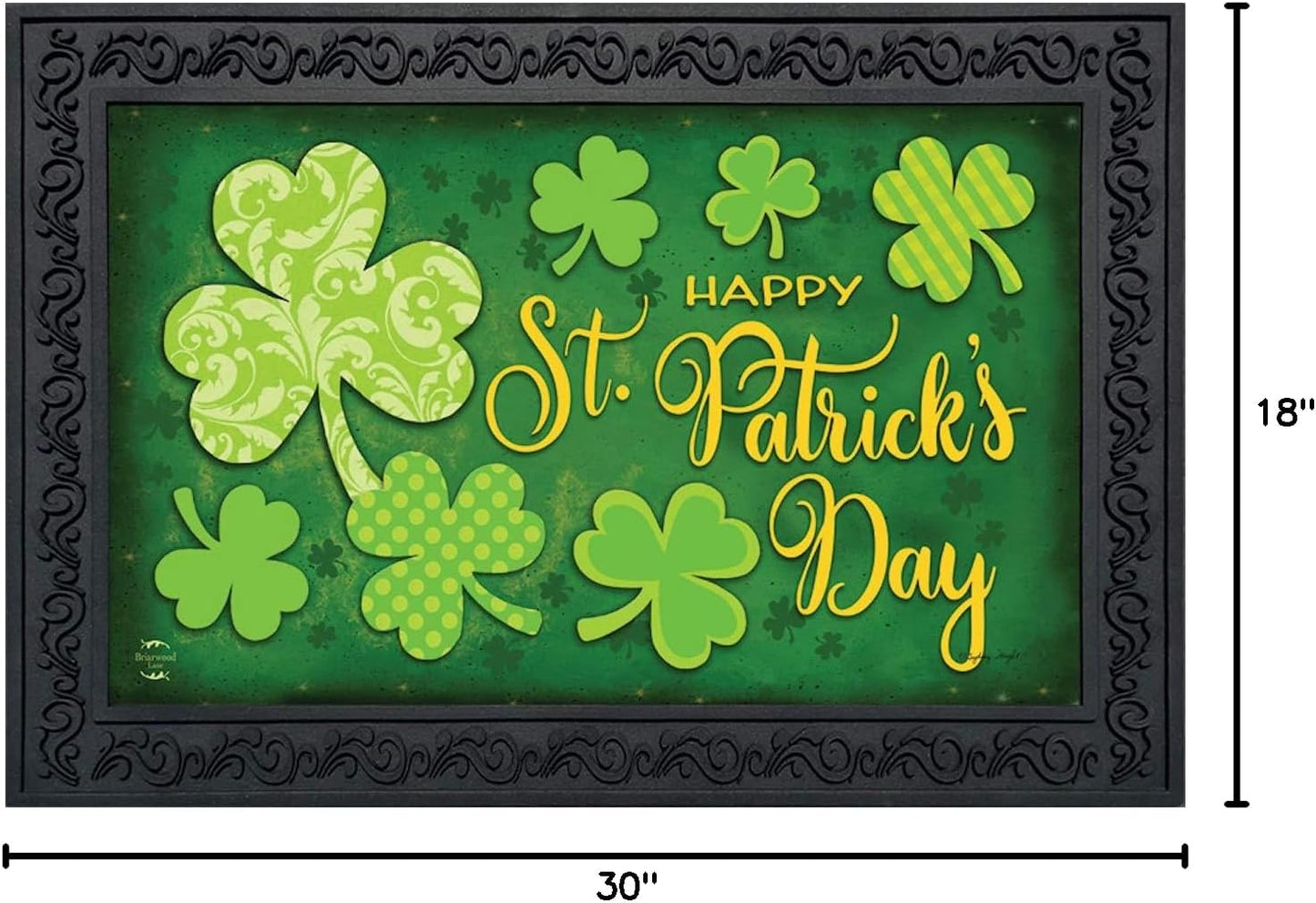 🌈 Lucky Shamrocks St. Patrick’s Day Doormat – Welcome Luck In & Keep the Dirt Out! 🌈