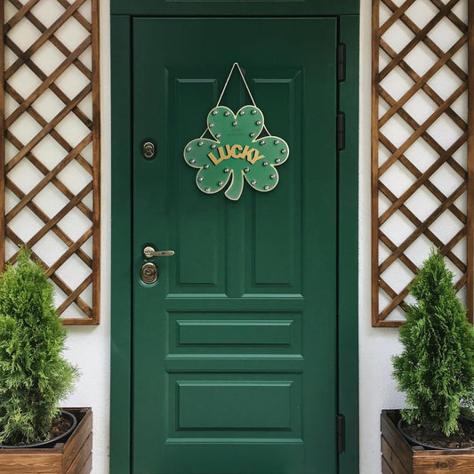 Lighted St. Patrick's Day Shamrock Wreath – Lucky Irish Blessing Wooden Wall & Door Decor with LED Lights