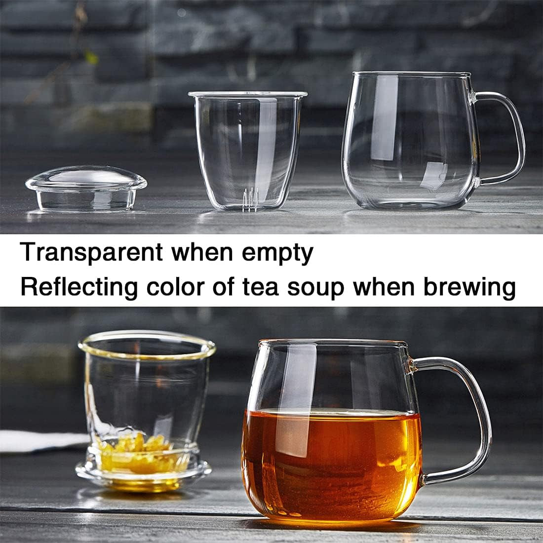 Brew in Style! ☕✨ Glass Tea Cup with Infuser & Lid – Perfect for Loose Leaf & Blooming Tea!