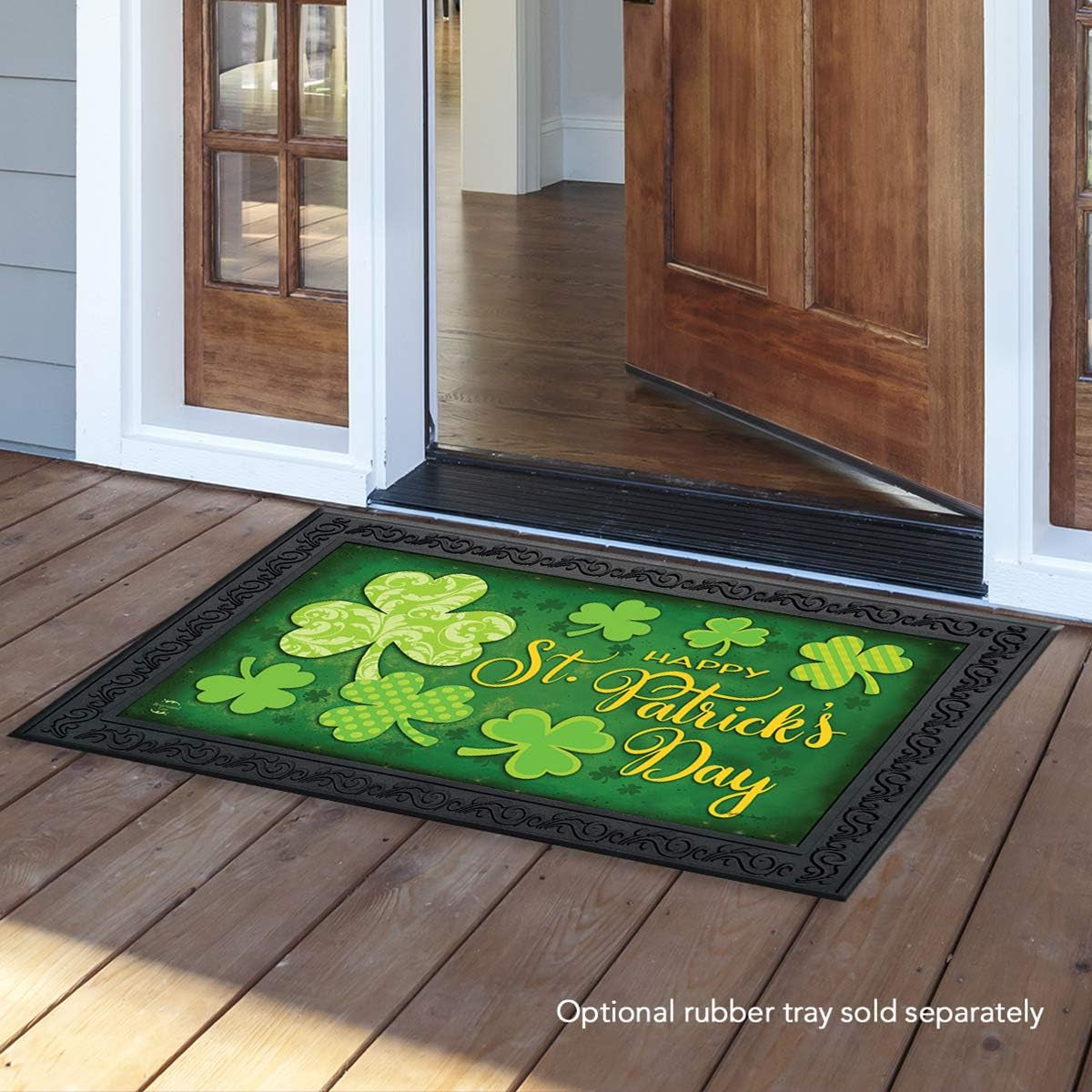 🌈 Lucky Shamrocks St. Patrick’s Day Doormat – Welcome Luck In & Keep the Dirt Out! 🌈