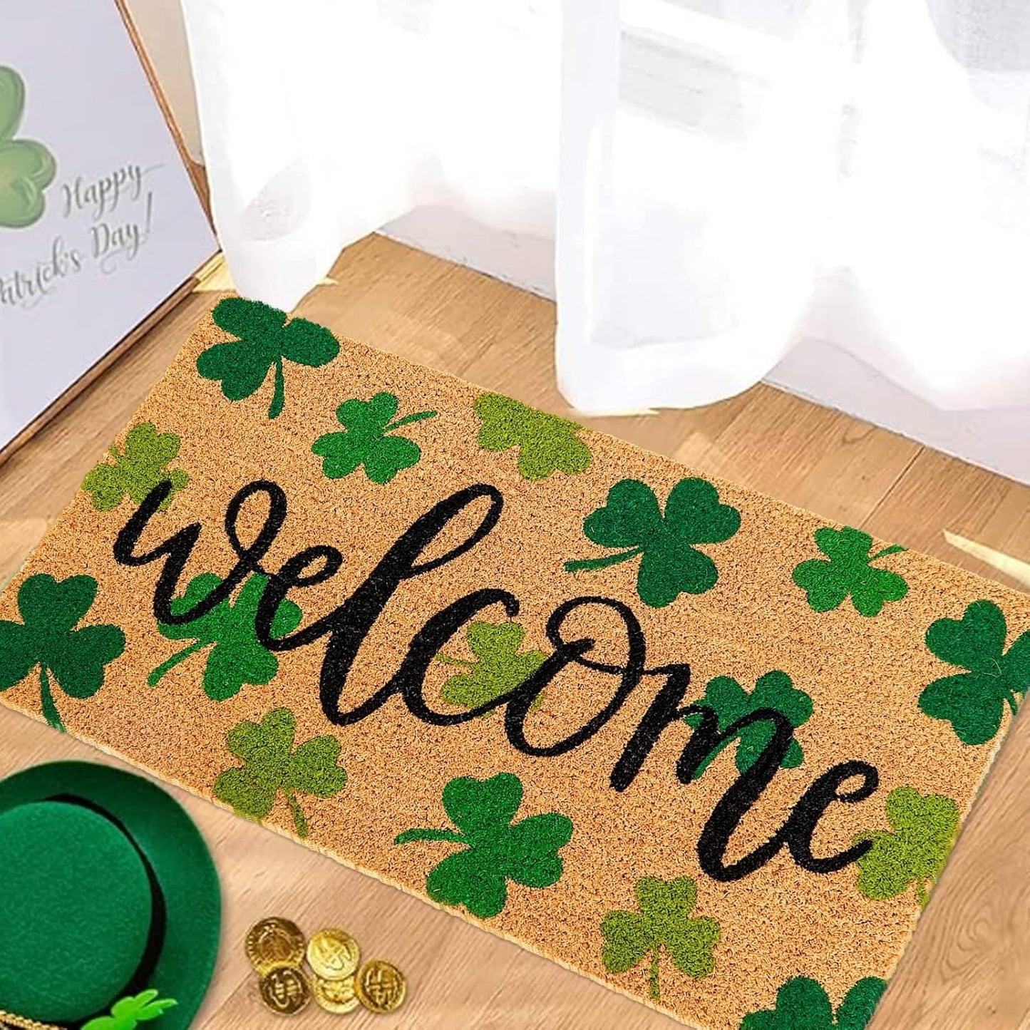 ​​​​​​​​​​​​​🍀 Shamrock Door Mat – Wipe Your Feet for Good Luck! 🍀