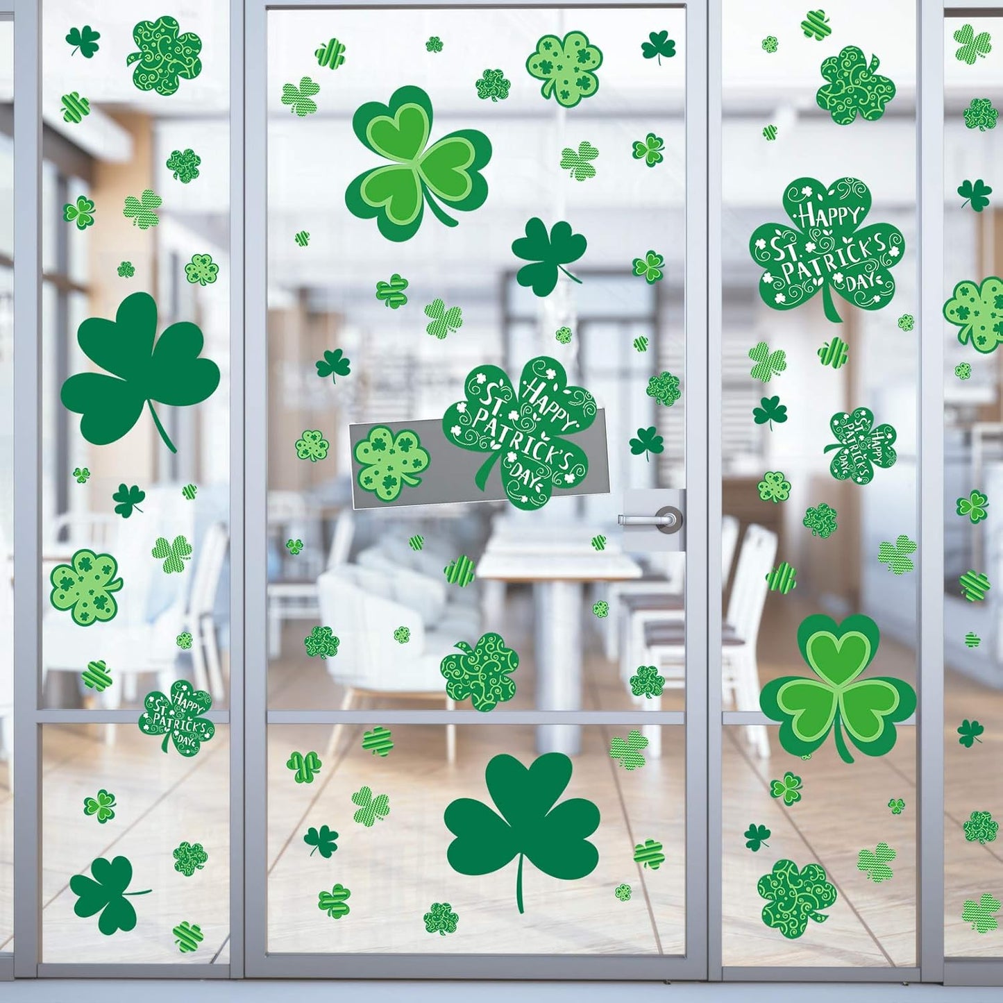 St Patricks Day Window Clings, 109 Pcs Shamrock Window Stickers for St Patricks Day Decorations