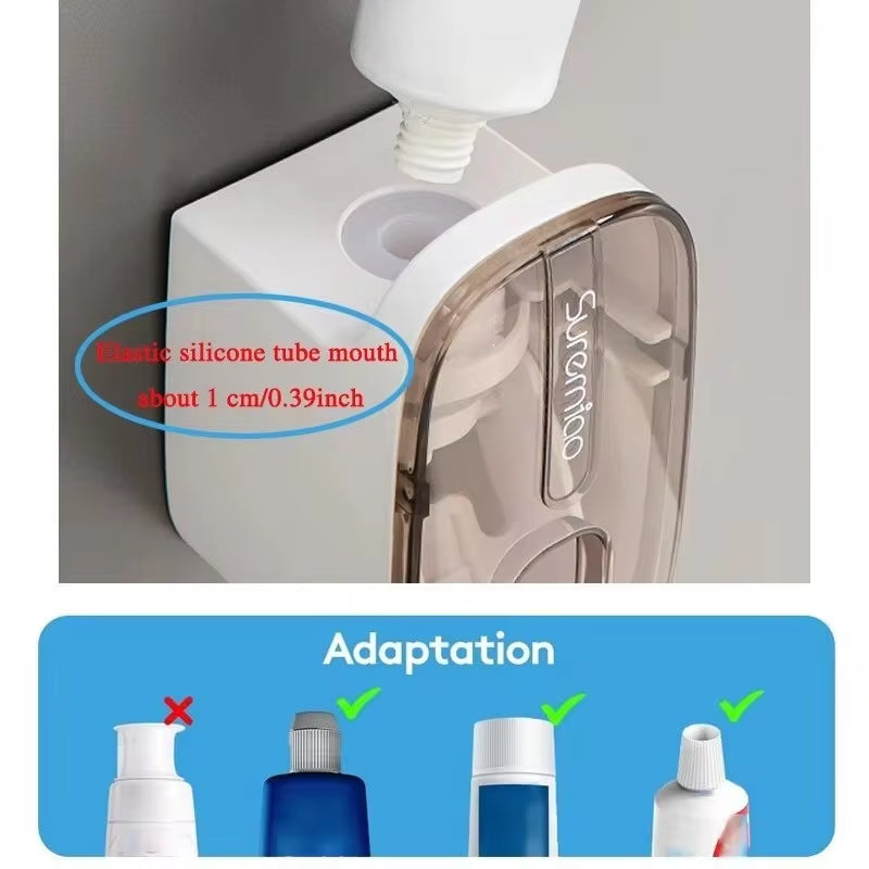 Automatic Toothpaste Dispenser – Wall-Mounted Hands-Free Squeezer & Toothbrush Holder