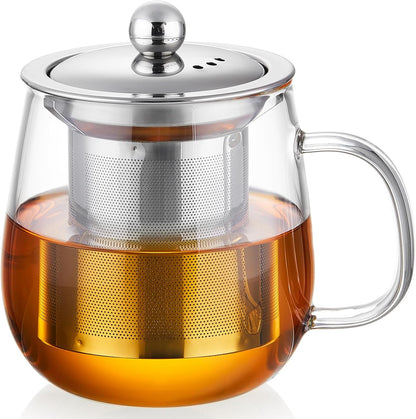 Brew in Style! ☕✨ Glass Tea Cup with Infuser & Lid – Perfect for Loose Leaf & Blooming Tea!