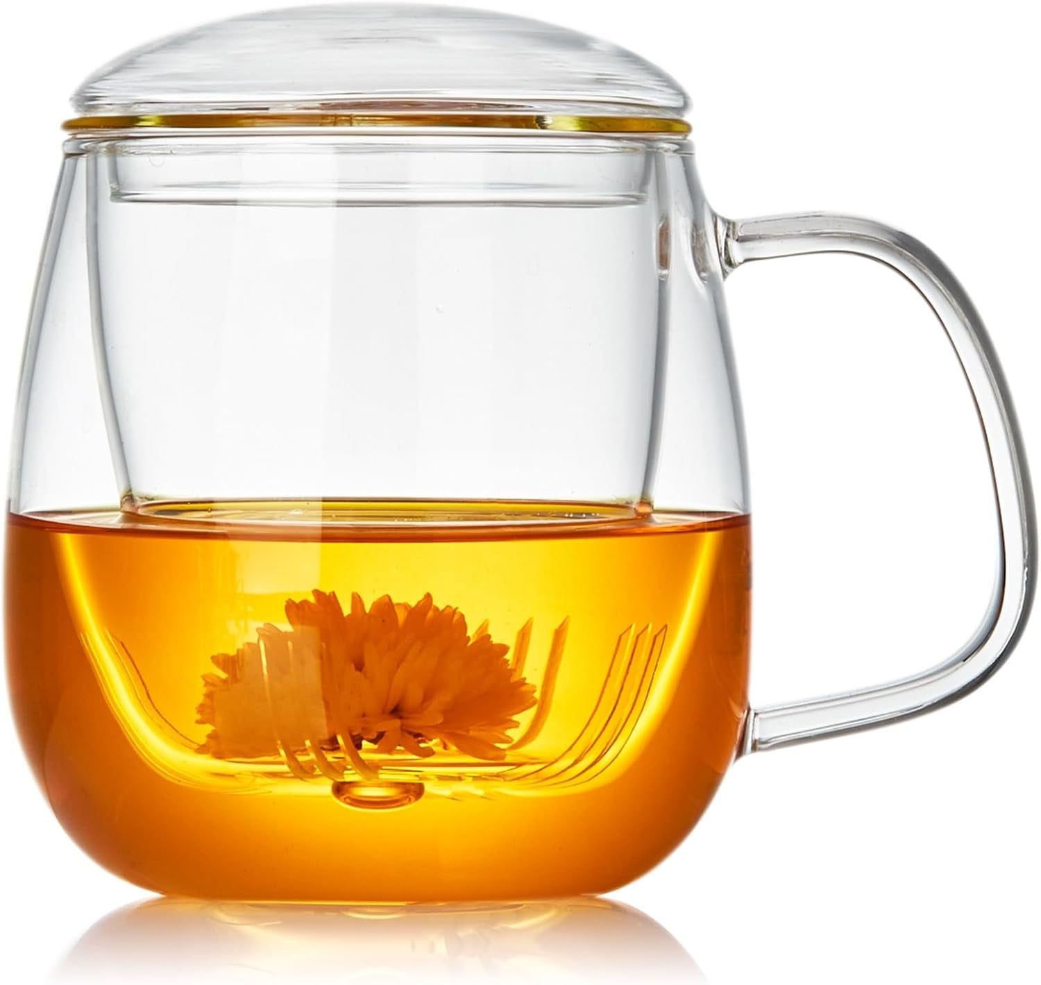 Brew in Style! ☕✨ Glass Tea Cup with Infuser & Lid – Perfect for Loose Leaf & Blooming Tea!