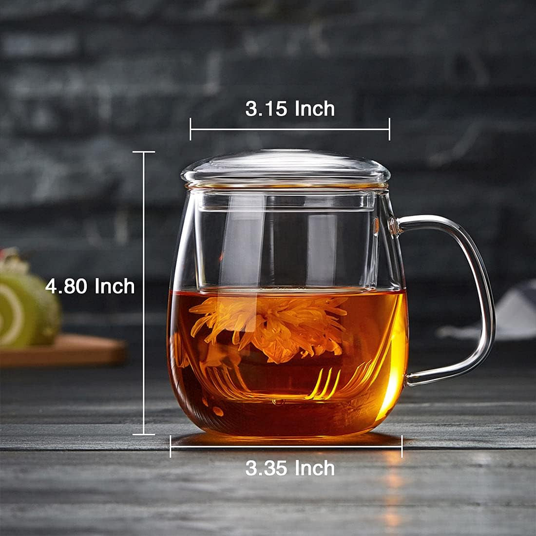 Brew in Style! ☕✨ Glass Tea Cup with Infuser & Lid – Perfect for Loose Leaf & Blooming Tea!